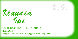 klaudia ipi business card